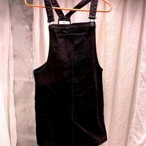 Overall dress black forever 21 small  super cute side zipper